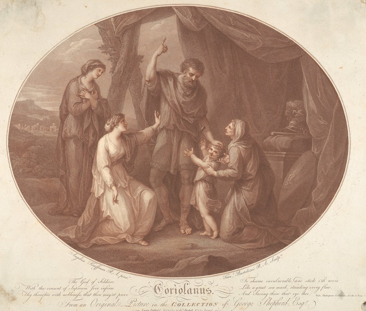 Coriolanus, 5. näytös, 3. kohtaus tekijältä Francesco Bartolozzi