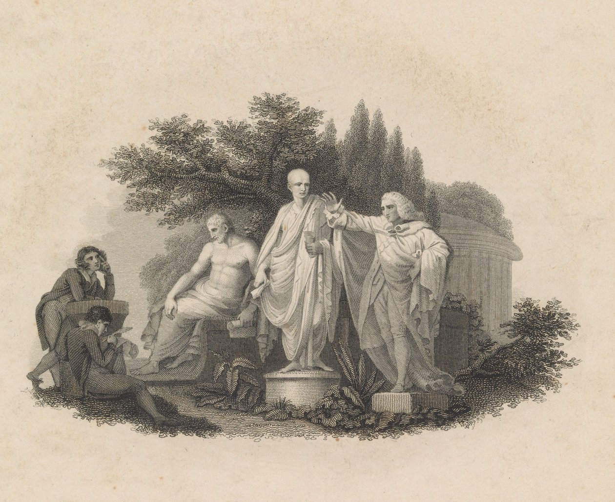Demosthenes, Cicero ja William Pitt, Chathamin jaarli, 1750-1815. tekijältä Francesco Bartolozzi