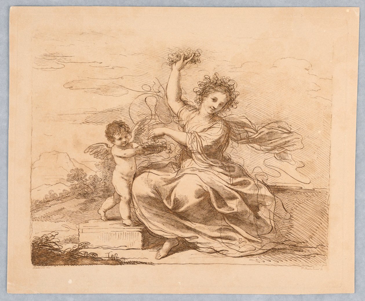 Flora, Cupidon kanssa tekijältä Francesco Bartolozzi