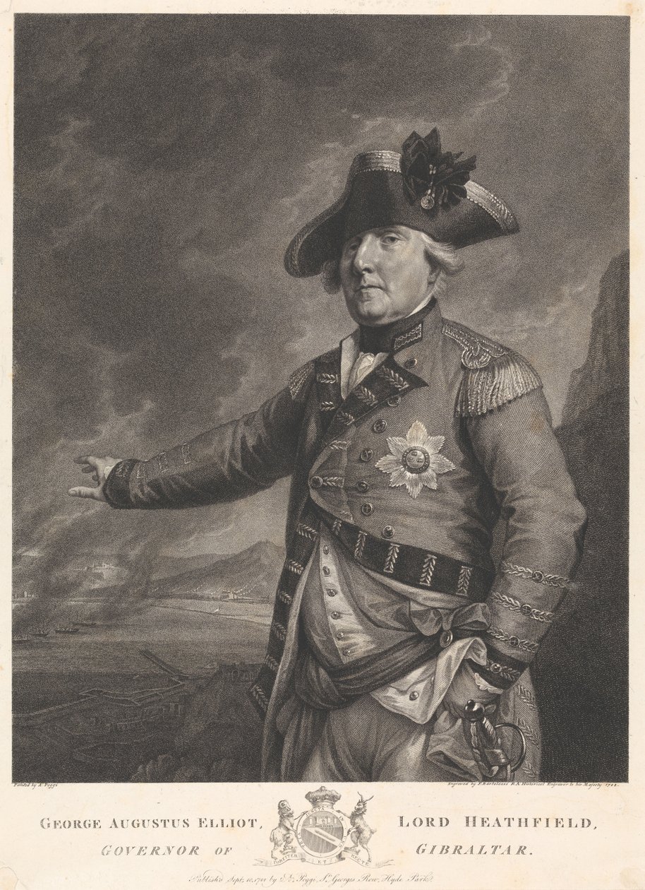 George Augustus Elliot, lordi Heathfield, Gibraltarin kuvernööri tekijältä Francesco Bartolozzi
