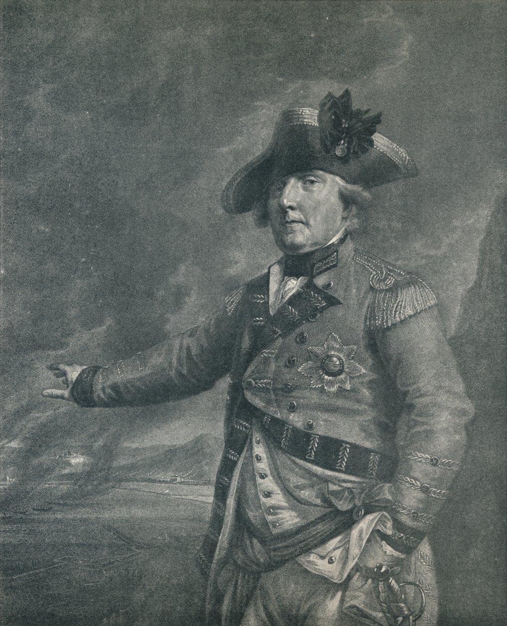 George Augustus Elliot Lord Heathfield, Gibraltarin kuvernööri, 1788 1909 tekijältä Francesco Bartolozzi