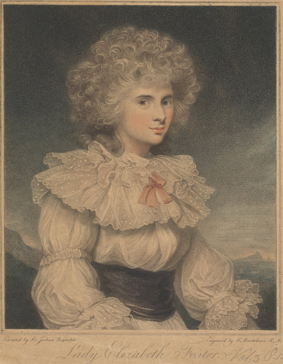 Lady Elizabeth Cavendish (os. Hervey), Devonshiren herttuatar tekijältä Francesco Bartolozzi