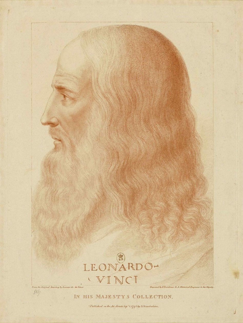 Leonardo da Vinci, 1795. tekijältä Francesco Bartolozzi