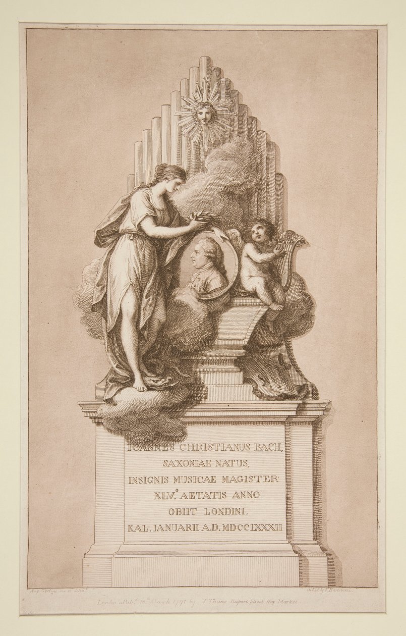 Johann Christian Bachin muistomerkki tekijältä Francesco Bartolozzi