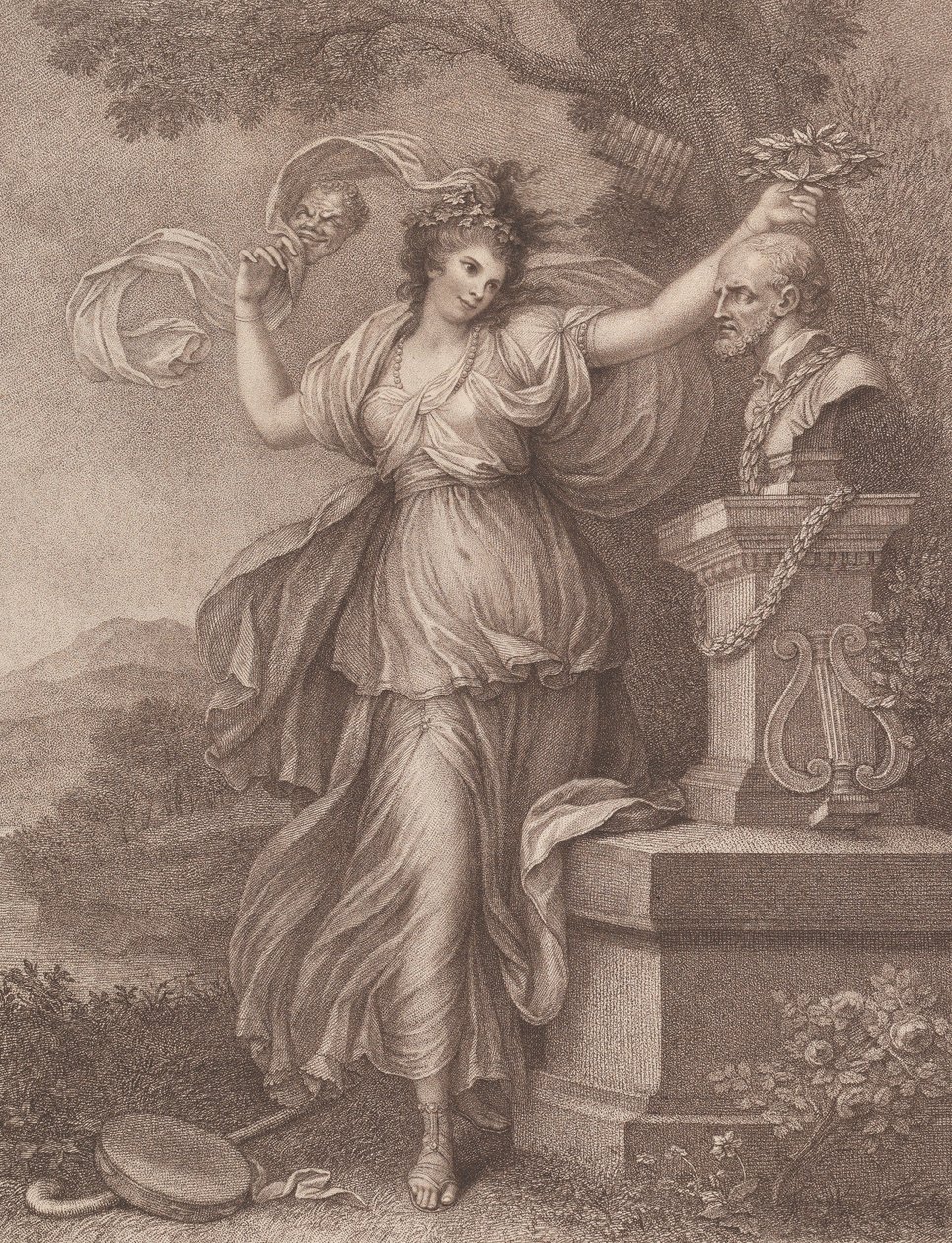 Mrs. Abington Thaliana, 20. elokuuta 1783. tekijältä Francesco Bartolozzi