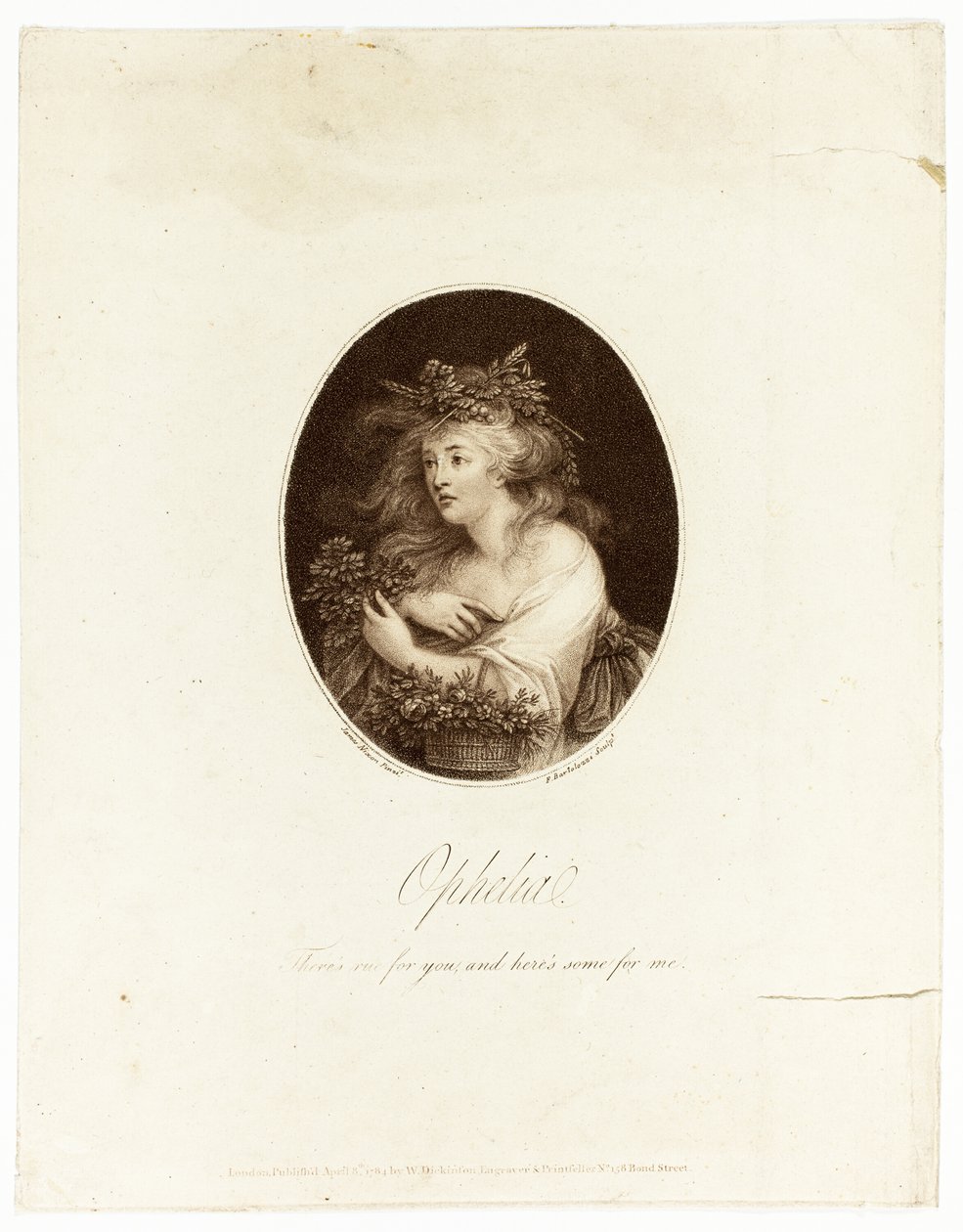 Ophelia tekijältä Francesco Bartolozzi