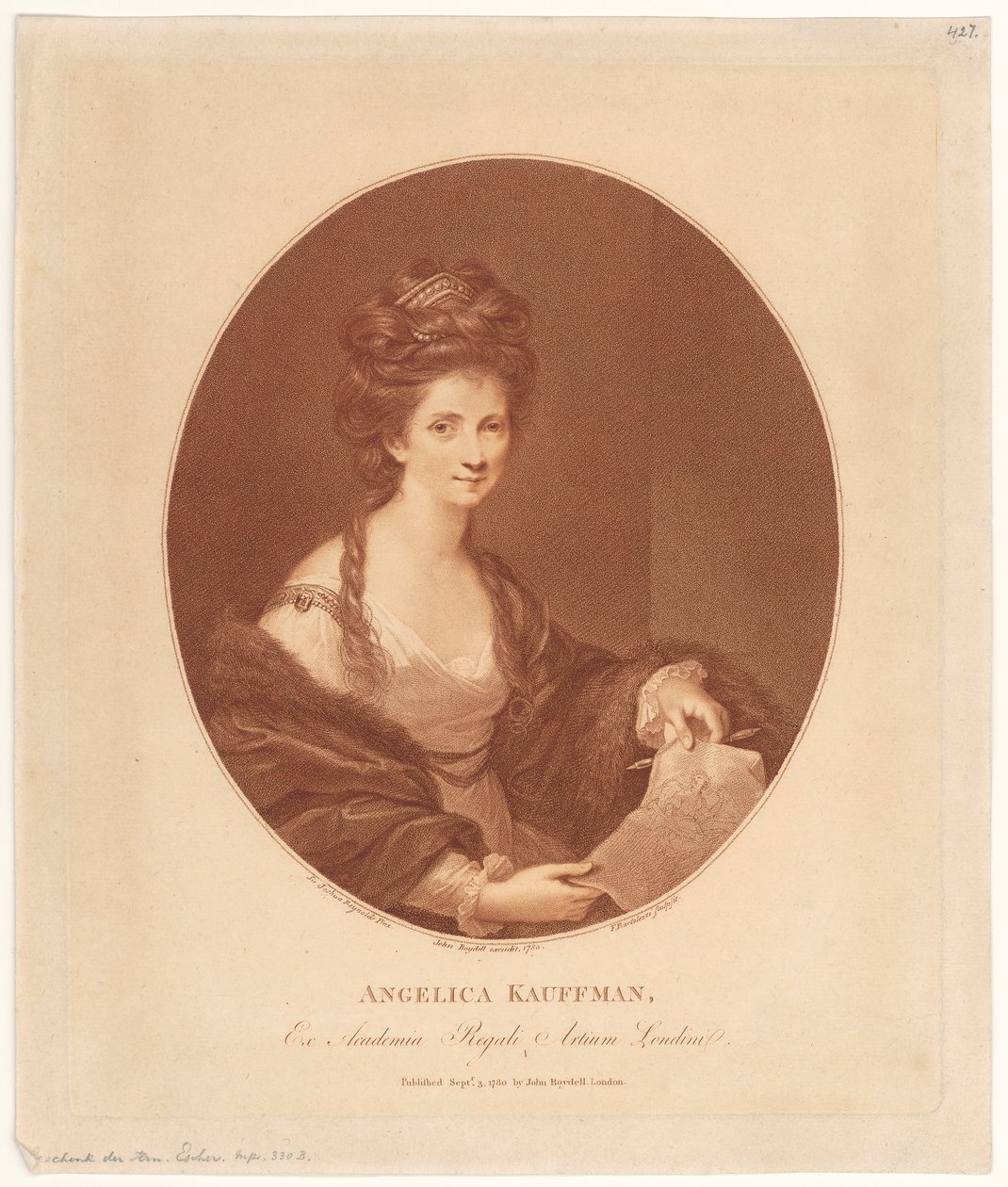 Angelika Kauffmannin muotokuva tekijältä Francesco Bartolozzi
