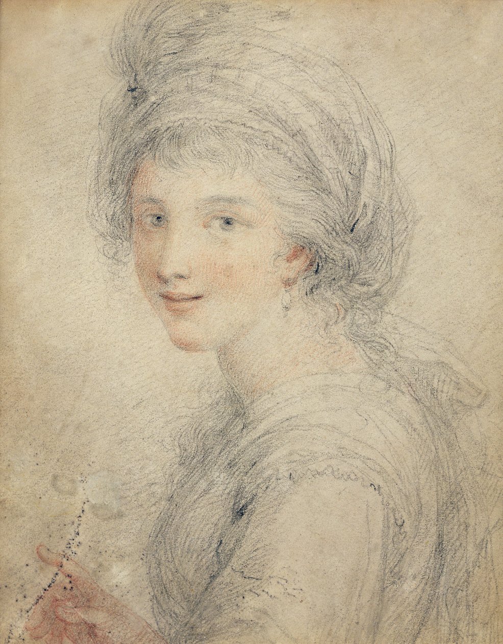 Angelica Kauffmanin muotokuva (värilliset liidut paperille) tekijältä Francesco Bartolozzi