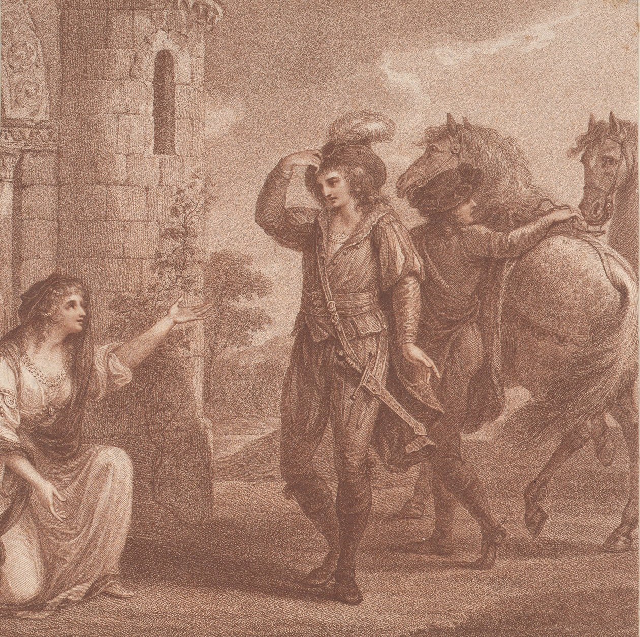 Prinssi Edmund, sukunimi Ironside ja Algitha, 1786. tekijältä Francesco Bartolozzi