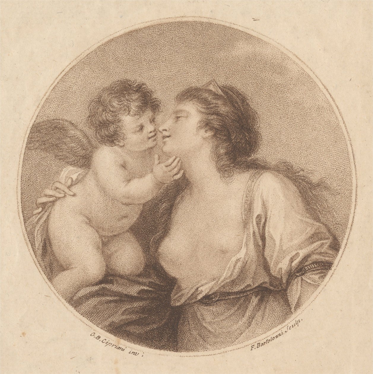 Sappho ja rakkauden syleily tekijältä Francesco Bartolozzi