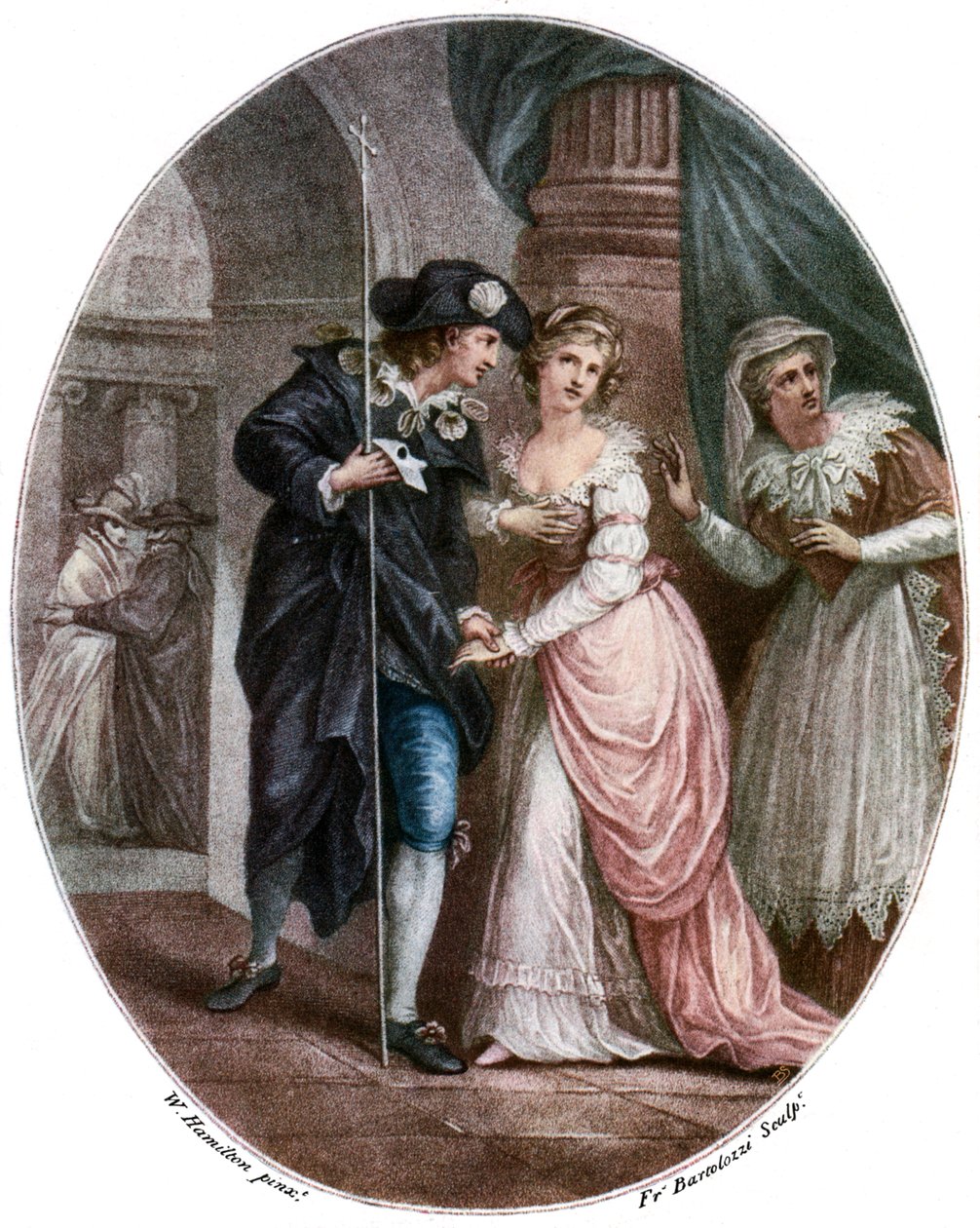 Kohtaus Shakespearen Romeosta ja Juliasta tekijältä Francesco Bartolozzi