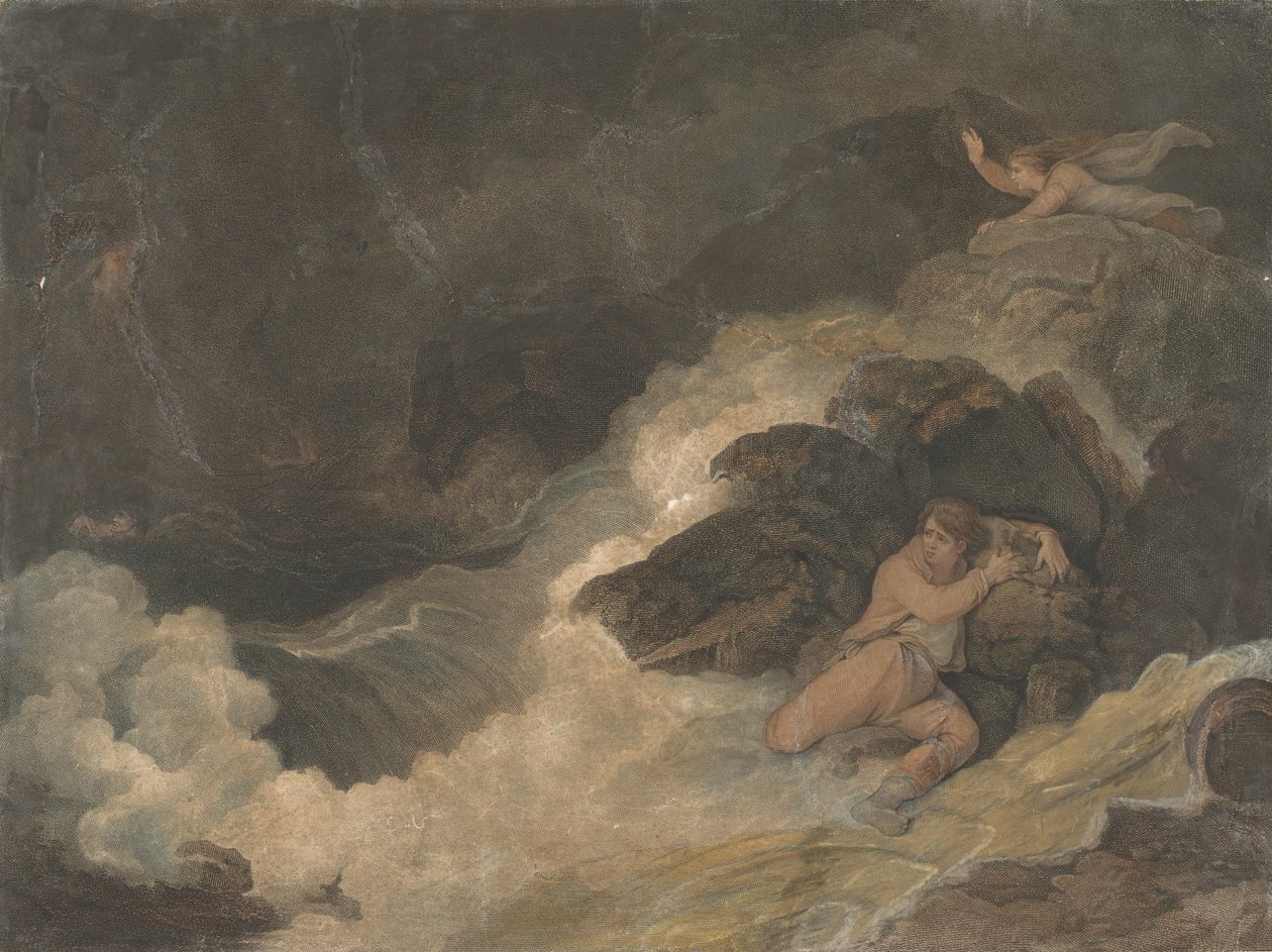Shakespearen Myrsky Macklinin brittiläiset runoilijat, 1798. tekijältä Francesco Bartolozzi