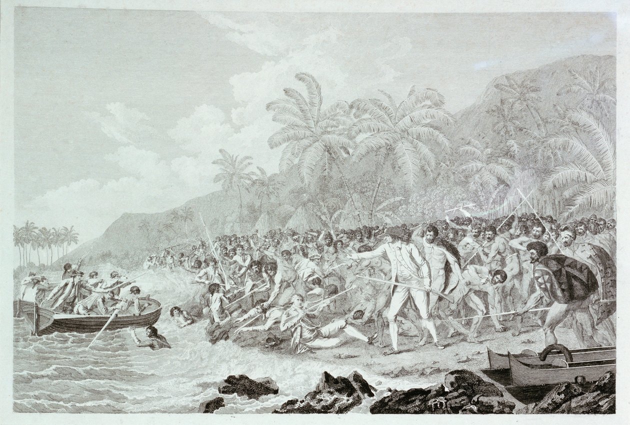 Kapteeni Cookin kuolema (ilman nimeä), noin 1783 (kaiverrus). tekijältä Francesco Bartolozzi
