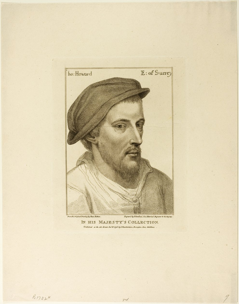 Thomas Howard, Surreyn jaarli tekijältä Francesco Bartolozzi