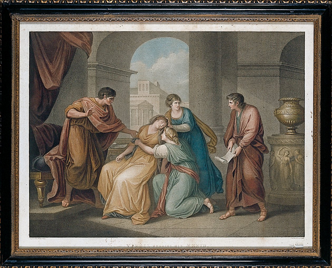 Vergilius lukee Aeneistaan, 1796 tekijältä Francesco Bartolozzi