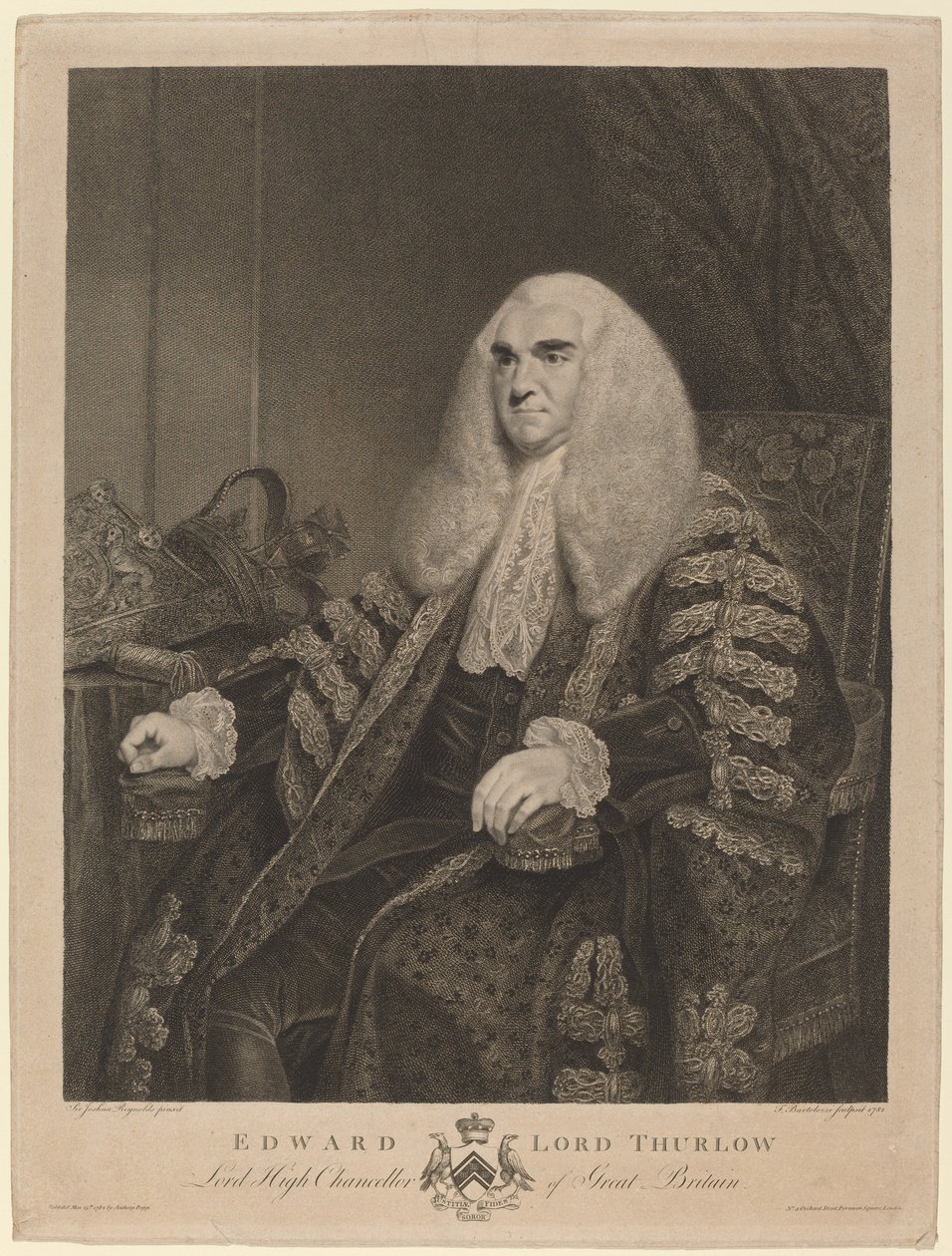 Edward, lordi Thurlow tekijältä Francesco Bartolozzi after Sir Joshua Reynolds