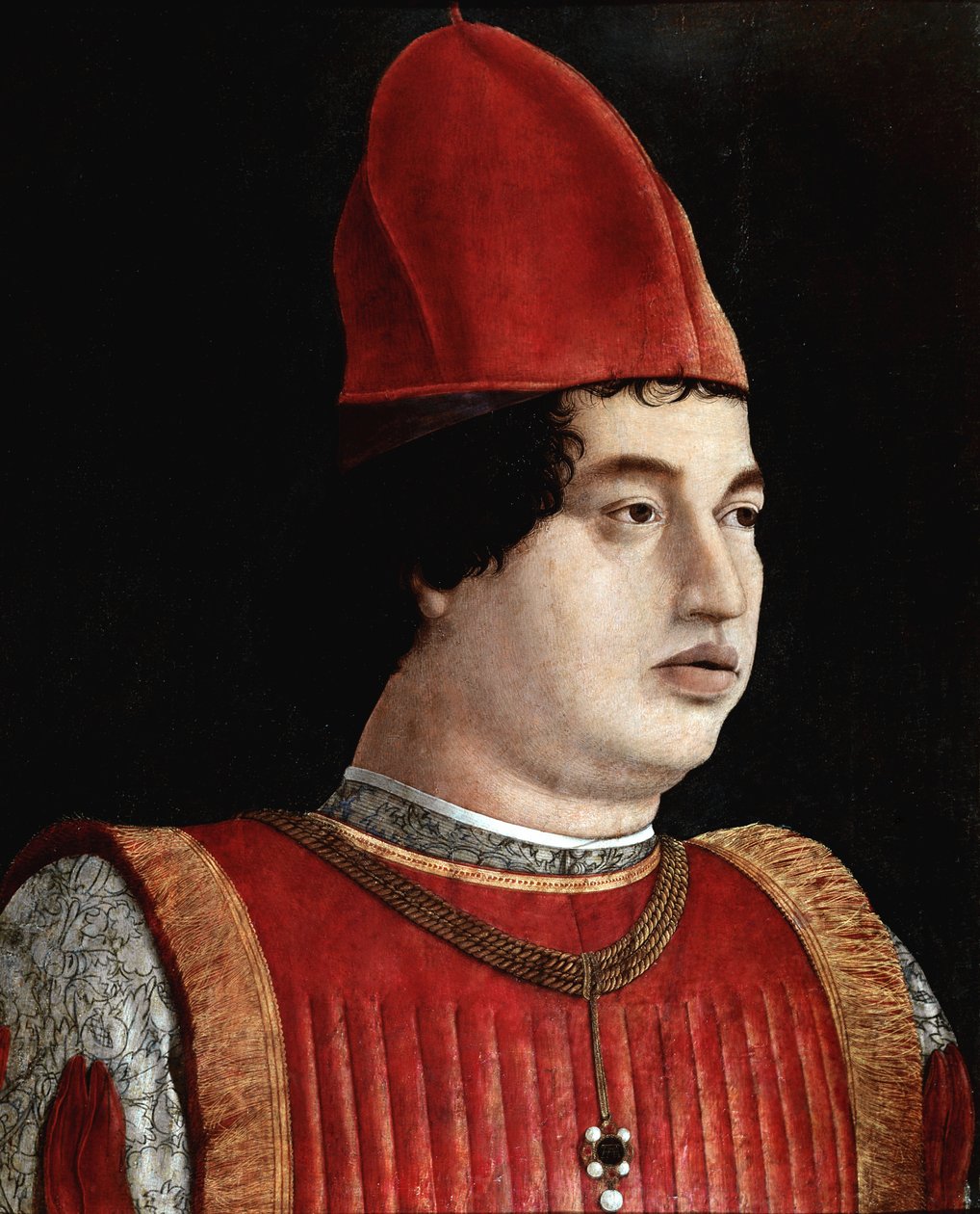 Gianfrancesco Gonzaga II:n muotokuva (1400-luku) (Jean Francois Gonzague) Mantuan markiisi Francesco Bonsignorin (1455-1519) maalaus vuodelta 1490 Bergamo. Carrara Academyn galleria tekijältä Francesco Bonsignori