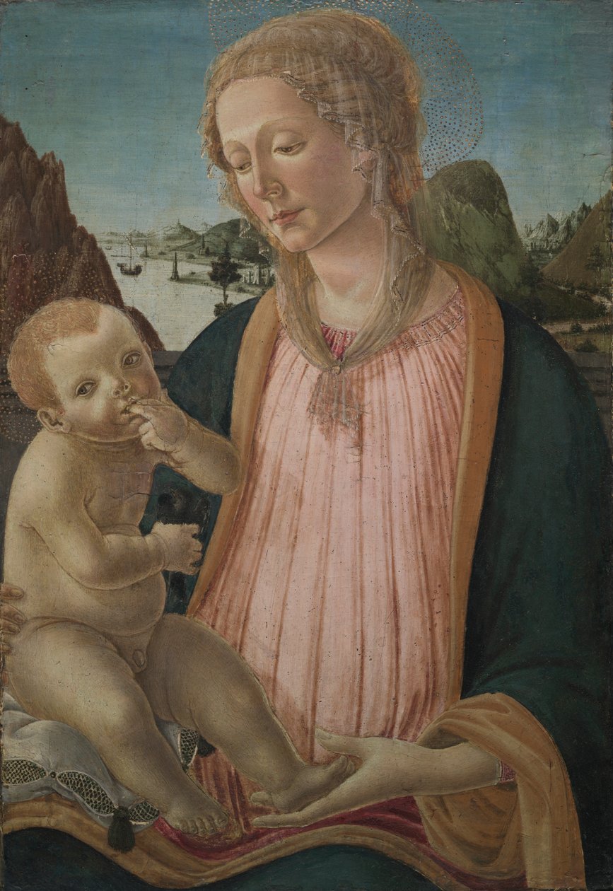 Madonna ja lapsi, n. 1475-1480 (tempera poppelilevyssä) tekijältä Francesco Botticini