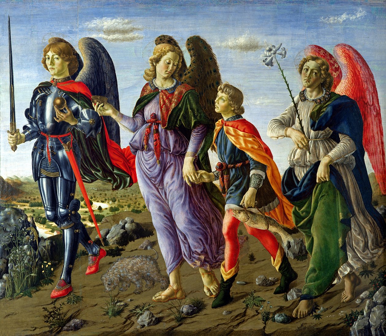 Kolme arkkienkeliä ja Tobias tekijältä Francesco Botticini