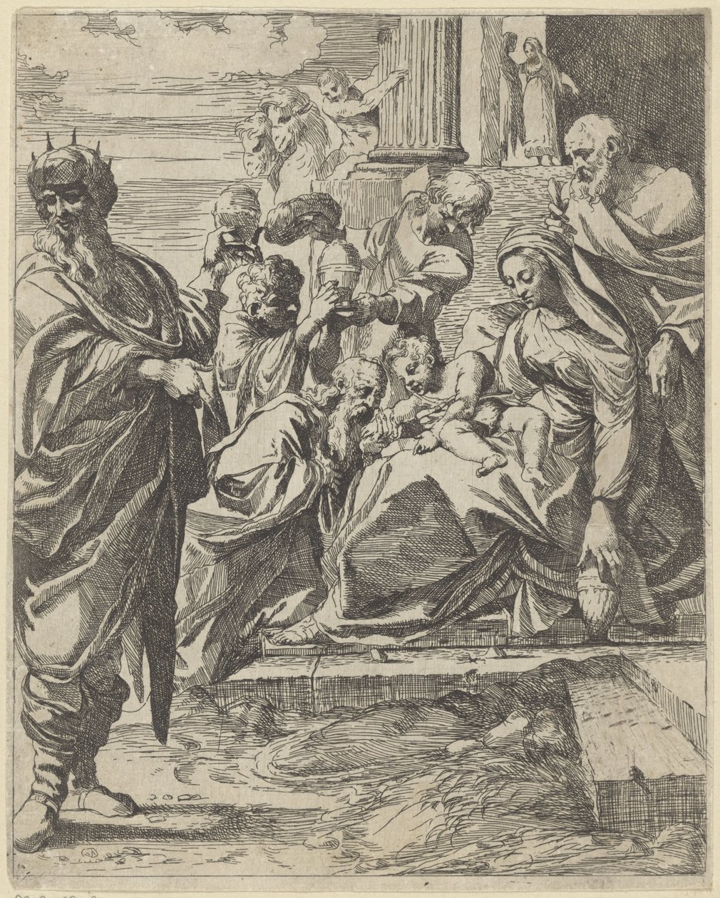 Kuninkaiden palvonta tekijältä Francesco Brizio (attributed to)