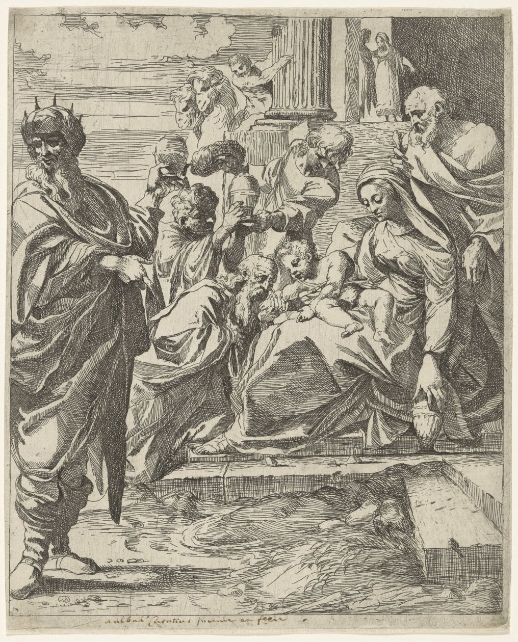 Kuninkaiden palvonta tekijältä Francesco Brizio (attributed to)