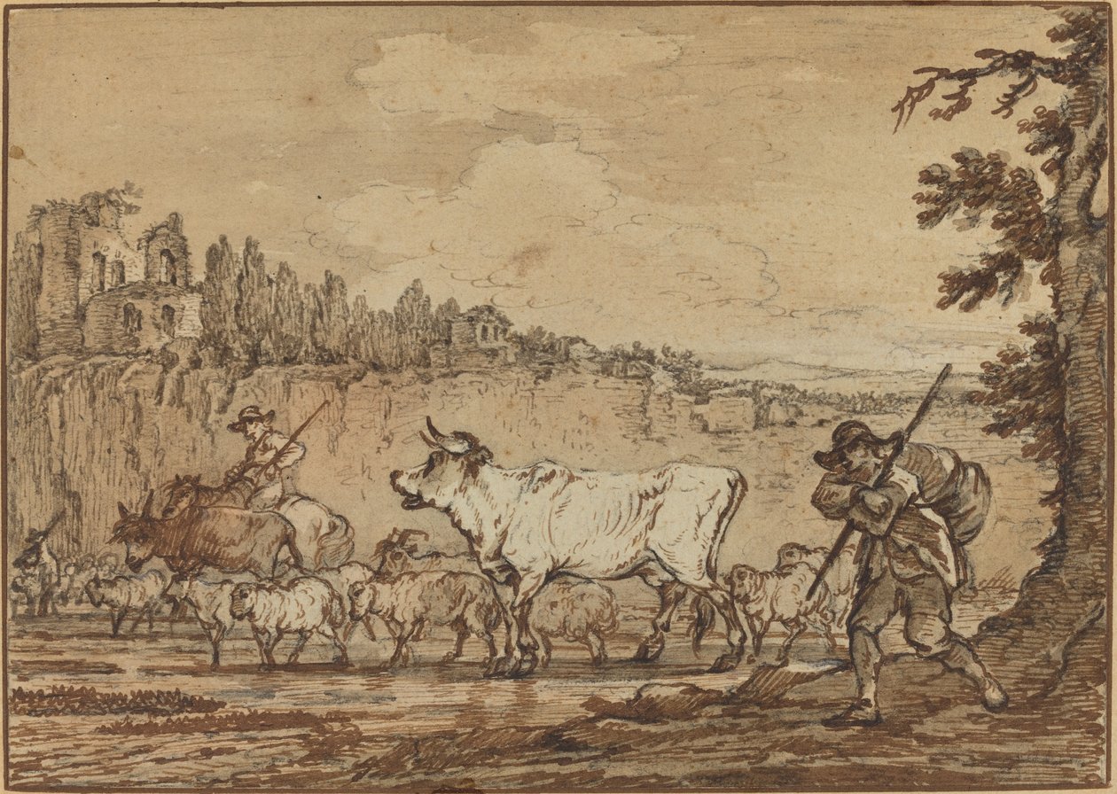 Paimen ylittää joen tekijältä Francesco Casanova