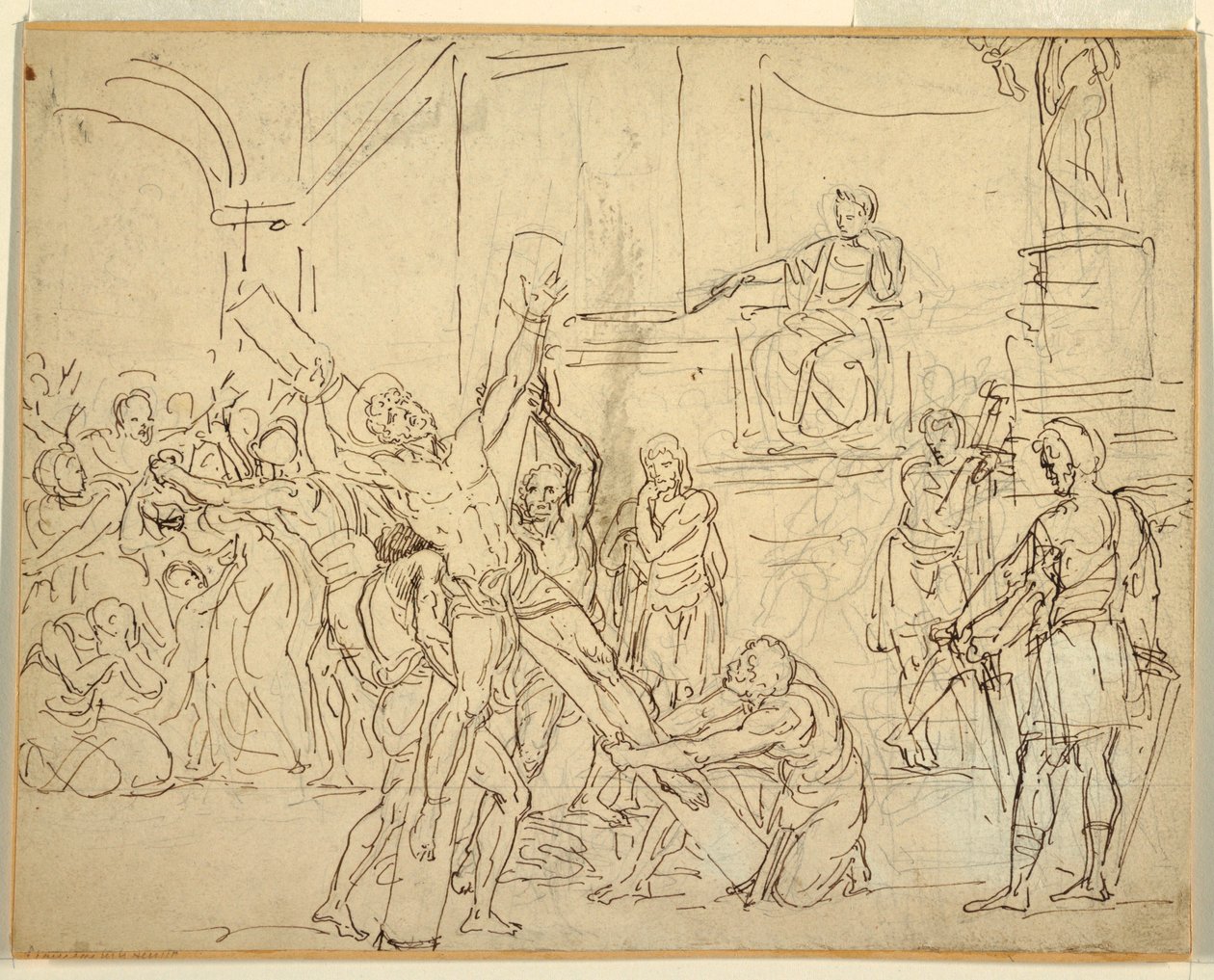 Piirros, Pyhän Andreaksen marttyyri, 1825-50 tekijältä Francesco Coghetti