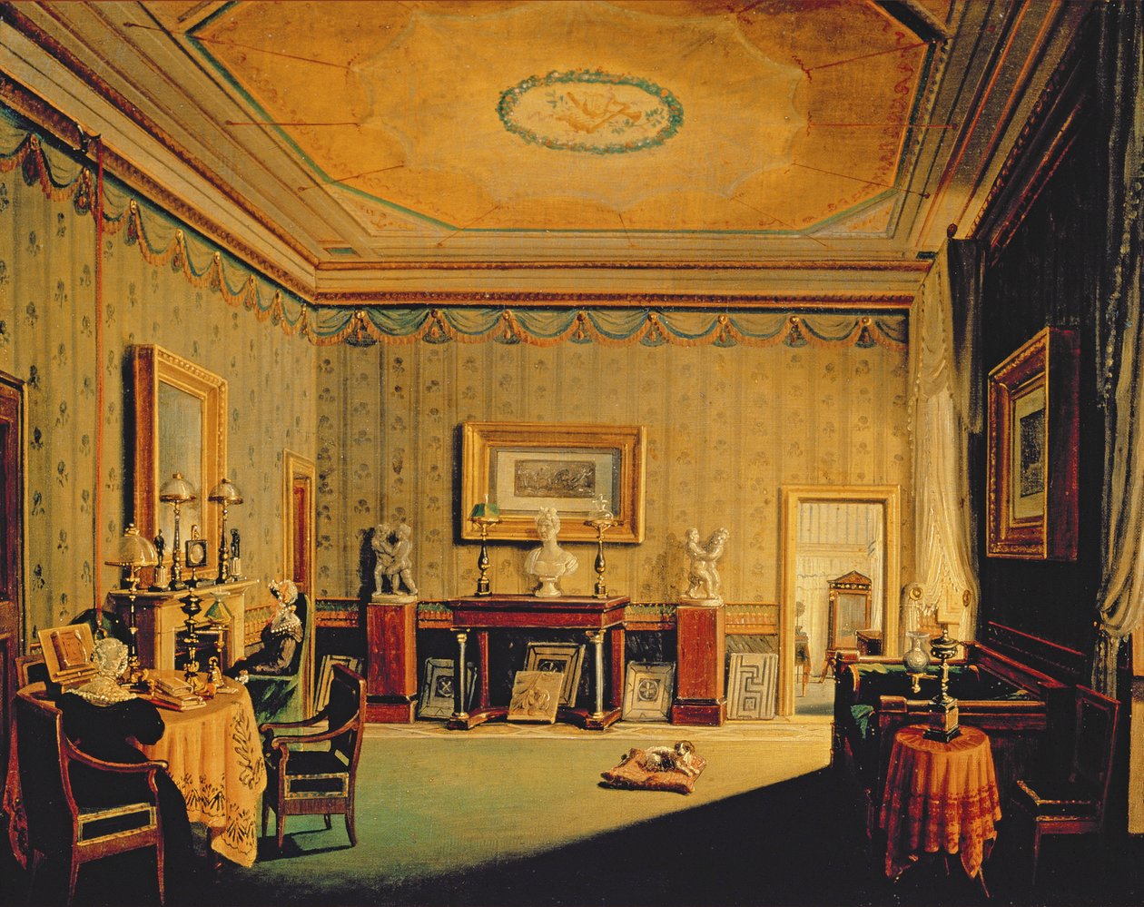 Salonki Barbierrinin talossa 1830-40-luvulla tekijältä Francesco Diofebi