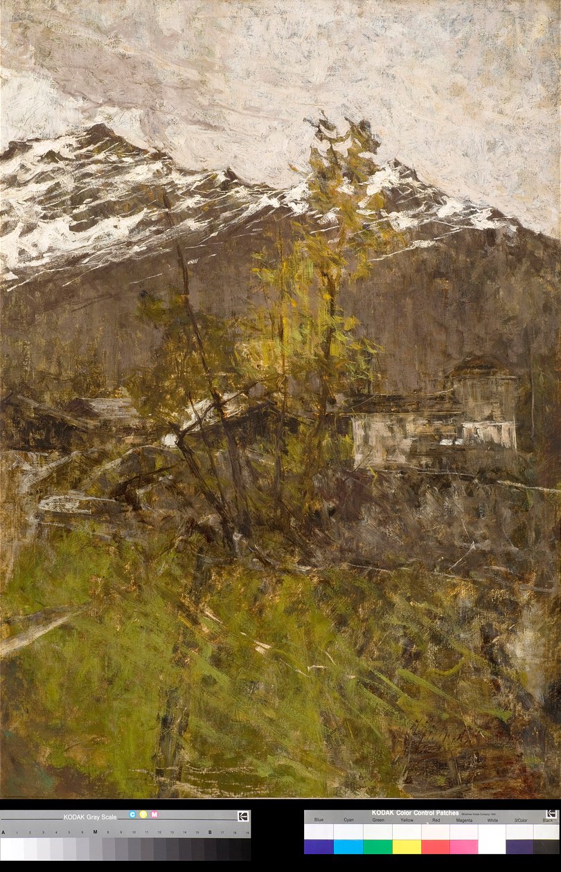 Ensimmäinen lumi, maisema Francesco Filippinin (1853-1895) maalaus 1889 Yksityiskokoelma tekijältä Francesco Filippini