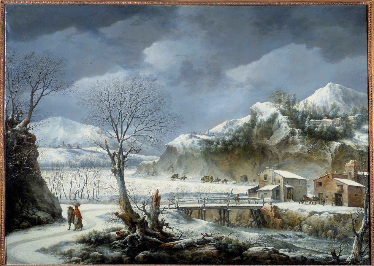 Francesco Foschin (kuollut 1805) talvimaisemamaalaus 1700-luvun Lille, Kuvataidemuseo tekijältä Francesco Foschi