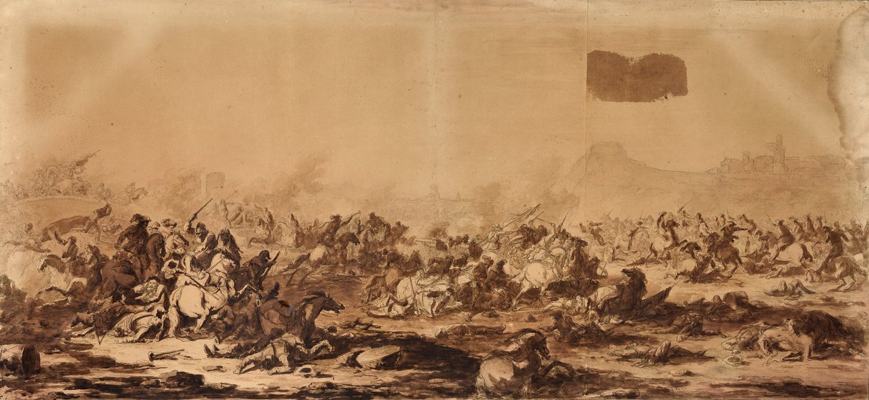 Taistelukohtaus (piirustus) tekijältä Francesco Giuseppe Casanova