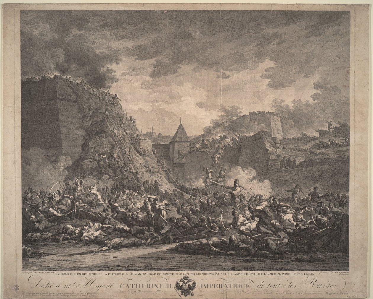 Ochakovin linnoituksen piiritys joulukuussa 1788, 1792 tekijältä Francesco Giuseppe Casanova