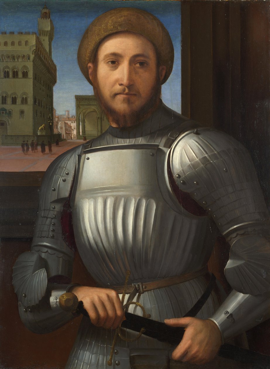 Panssaripukuisen miehen muotokuva, n. 1510 tekijältä Francesco Granacci