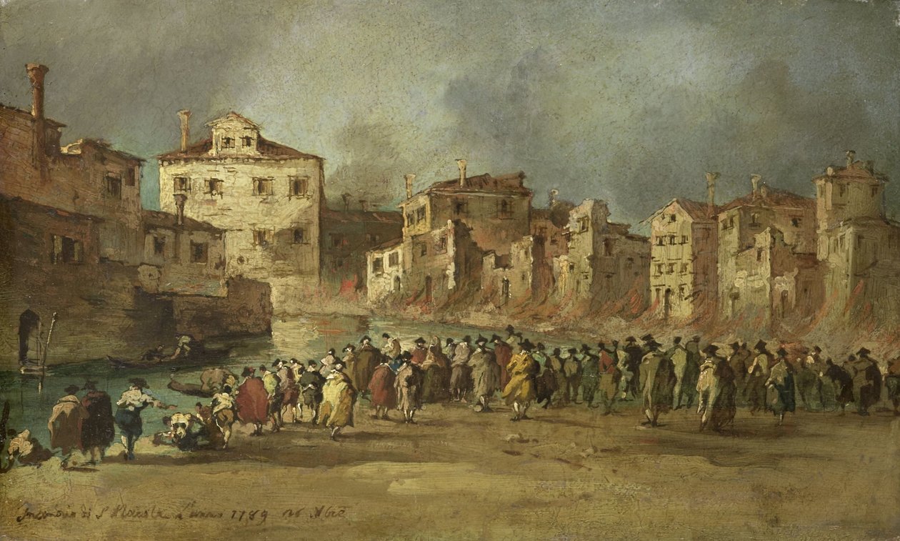Tuli Venetsian San Marcuola -korttelissa, 28. marraskuuta 1789 tekijältä Francesco Guardi (copy after)