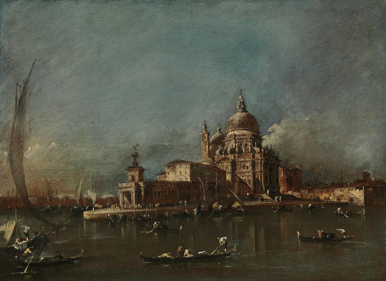 Näkymä Santa Maria della Salutelle ja Doganalle tekijältä Francesco Guardi