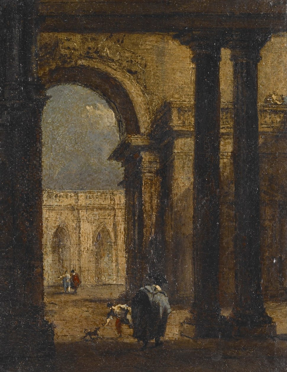 Capriccio: Palatsin sisäpiha tekijältä Francesco Guardi