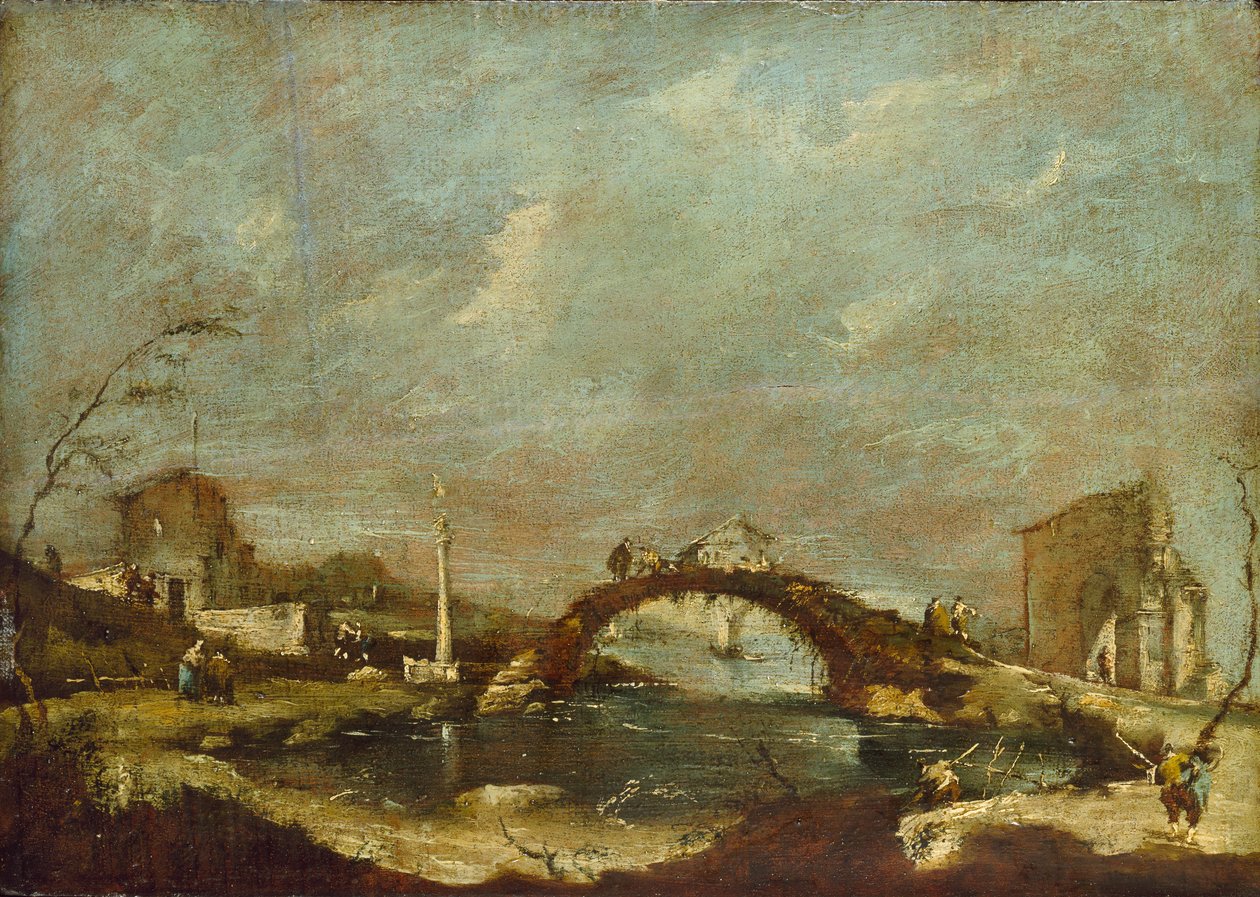 Capriccio-maisema, 1700-luvun puoliväli tekijältä Francesco Guardi
