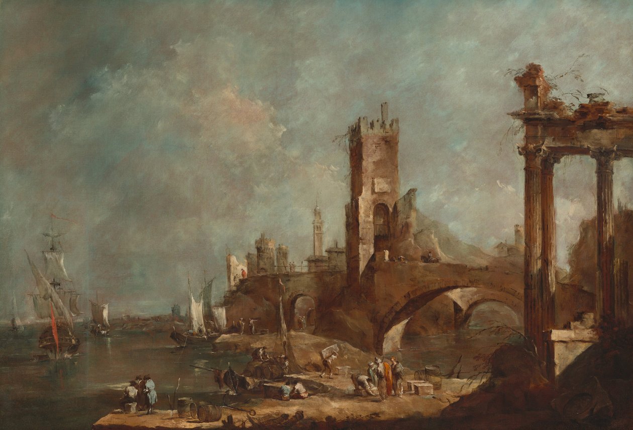 Capriccio satamasta, n. 17601770. tekijältä Francesco Guardi