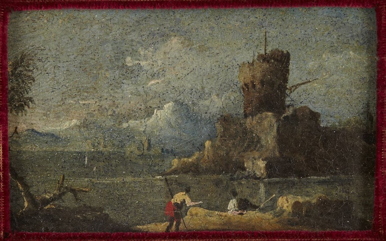 Rannikkomaisema ja linnoitus tekijältä Francesco Guardi