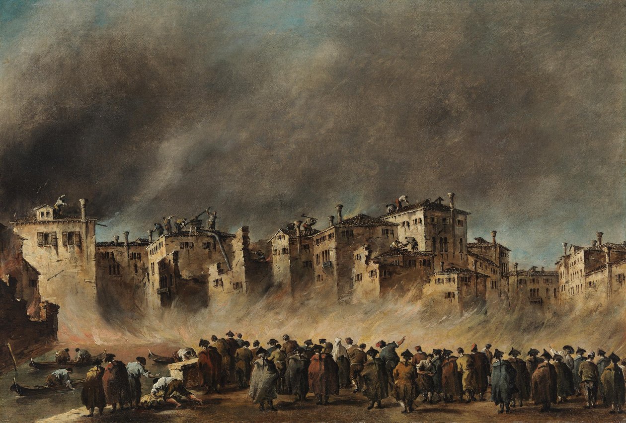 Tulipalo San Marcuolan korttelissa tekijältä Francesco Guardi
