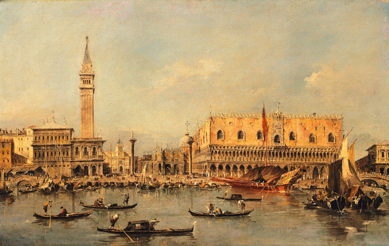 Ducalen palatsi Venetsiassa, kirjoittanut Francesco Guardi (1712-1793) tekijältä Francesco Guardi