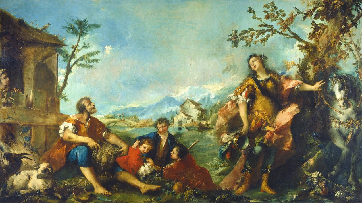 Erminia ja paimenet, 17501755 tekijältä Francesco Guardi