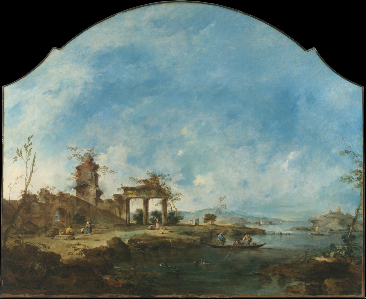 Fantastinen maisema, noin 1765 tekijältä Francesco Guardi
