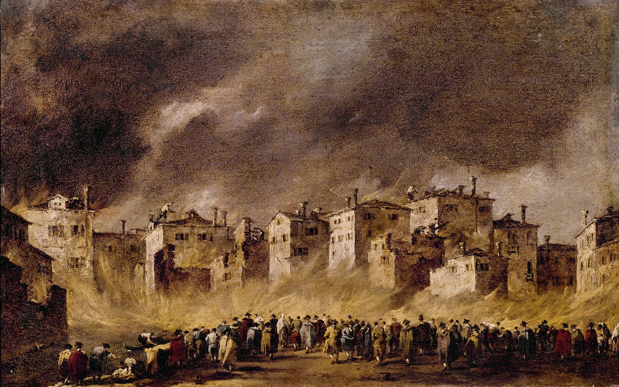Tuli öljyvarastossa San Marcuolassa, 1790 tekijältä Francesco Guardi