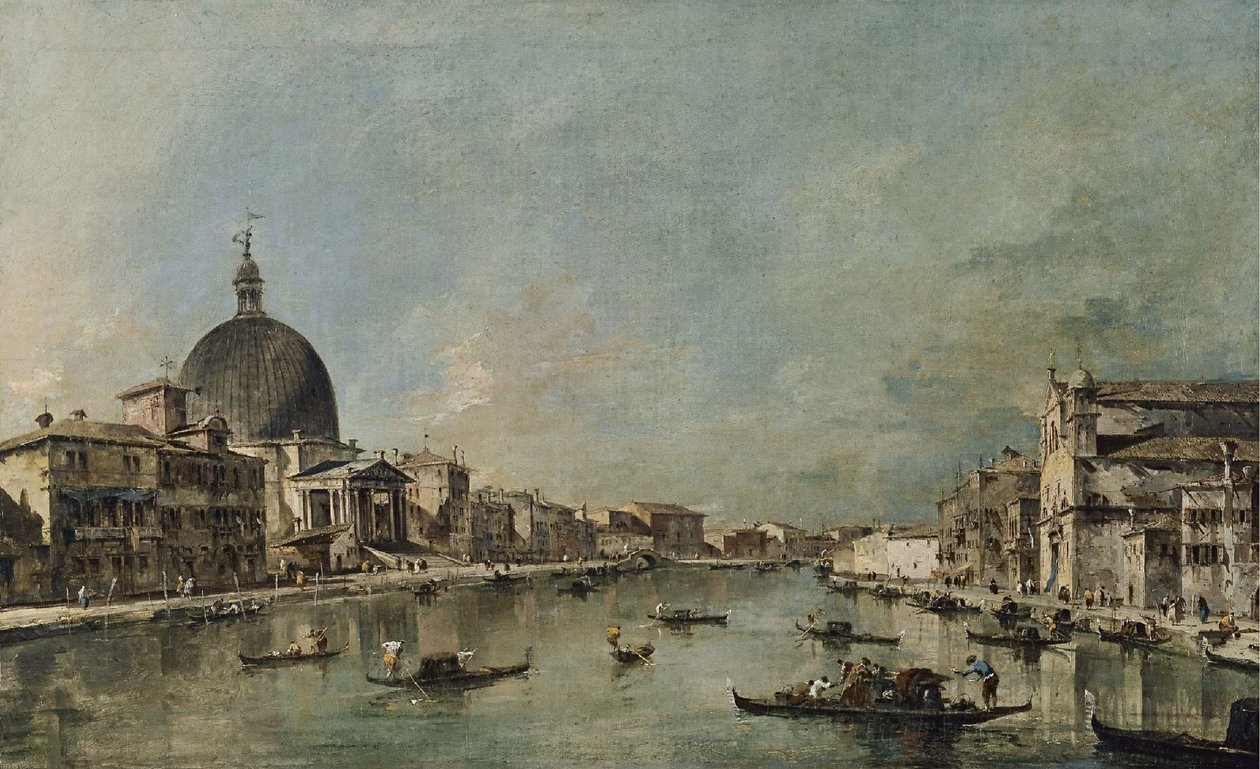 Grand Canal ja San Simeone Piccolo ja Santa Lucía tekijältä Francesco Guardi