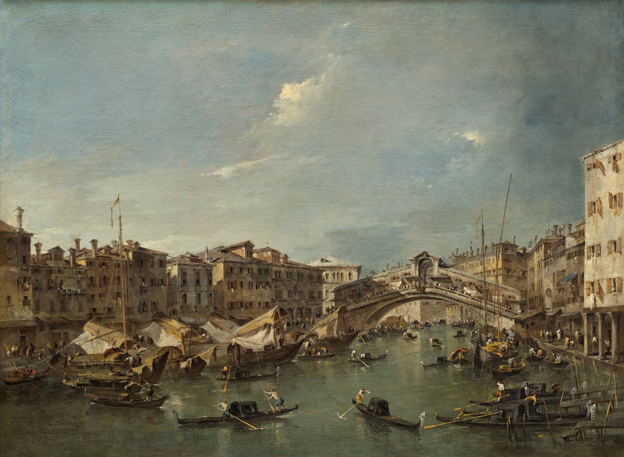 Canal Grande ja Rialton silta, Venetsia, luultavasti n. 1780. tekijältä Francesco Guardi