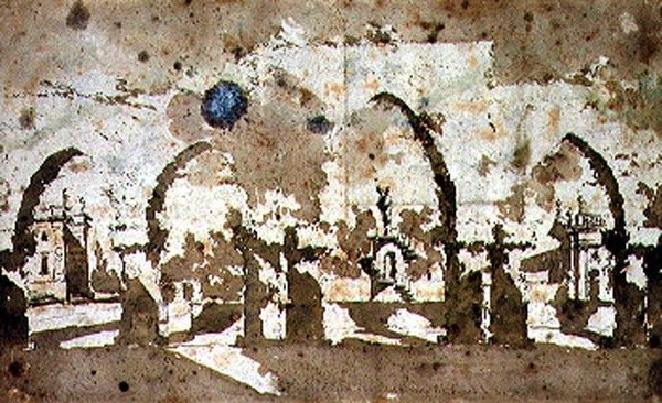 Labyrintti Villa Pisani Gardensissa, Vicenza (akvarelli paperille) tekijältä Francesco Guardi