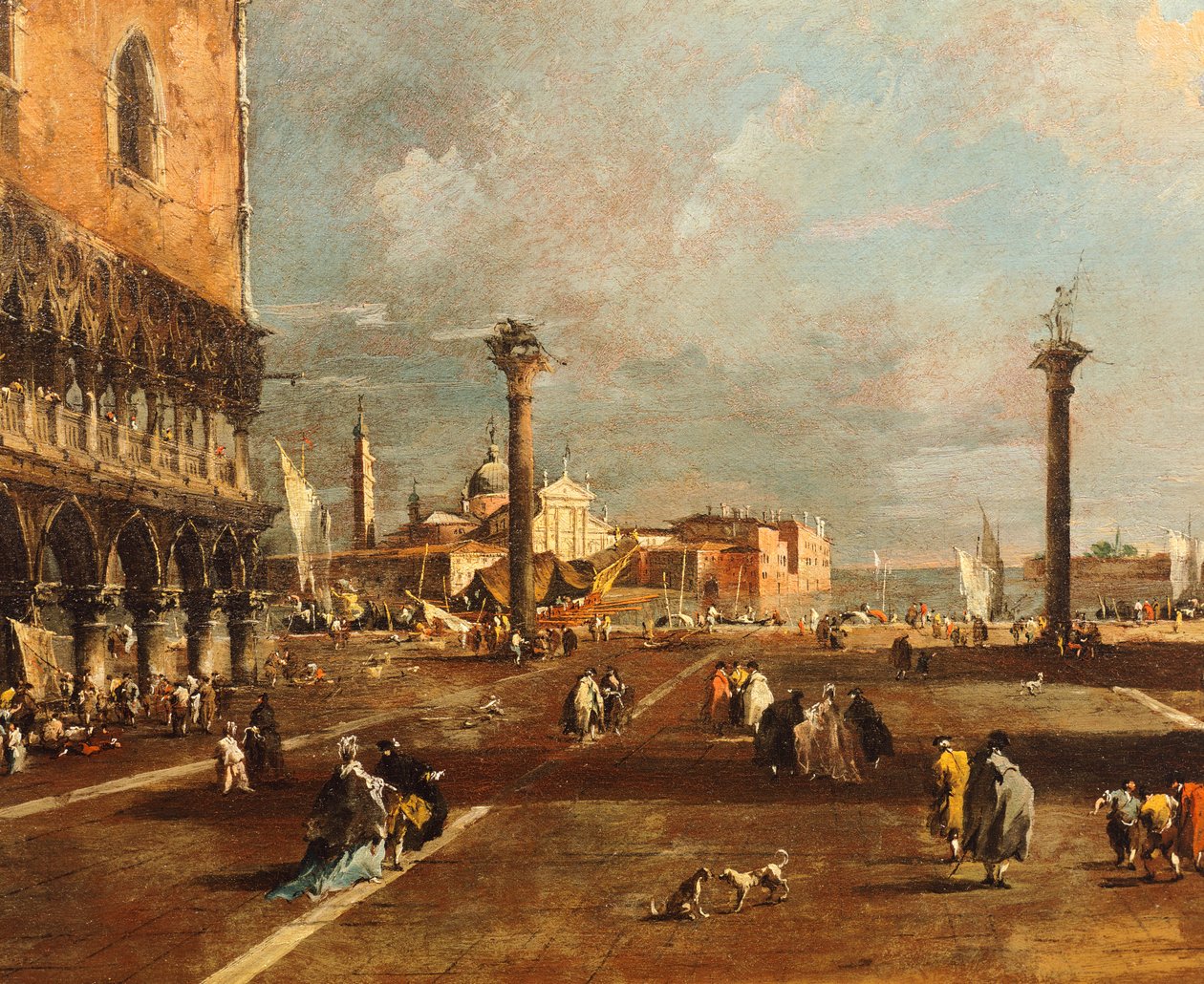 Piazza San Marco kohti San Giorgio Maggiorea, kirjoittanut Francesco Guardi (1712-1793), öljy kankaalle, 45x72 cm tekijältä Francesco Guardi
