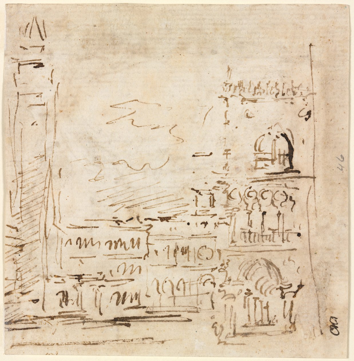 Piazza San Marco ja Dogesien palatsi tekijältä Francesco Guardi