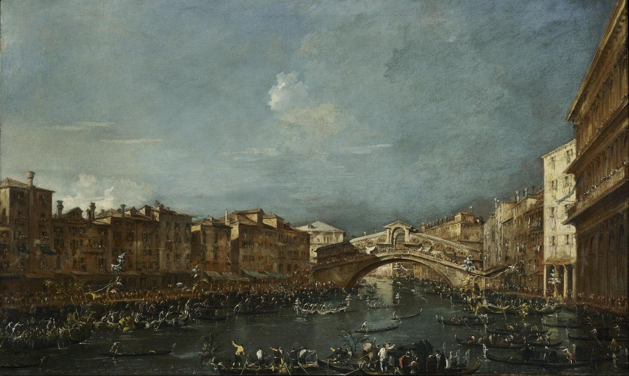 Regatta Rialton sillalla tekijältä Francesco Guardi